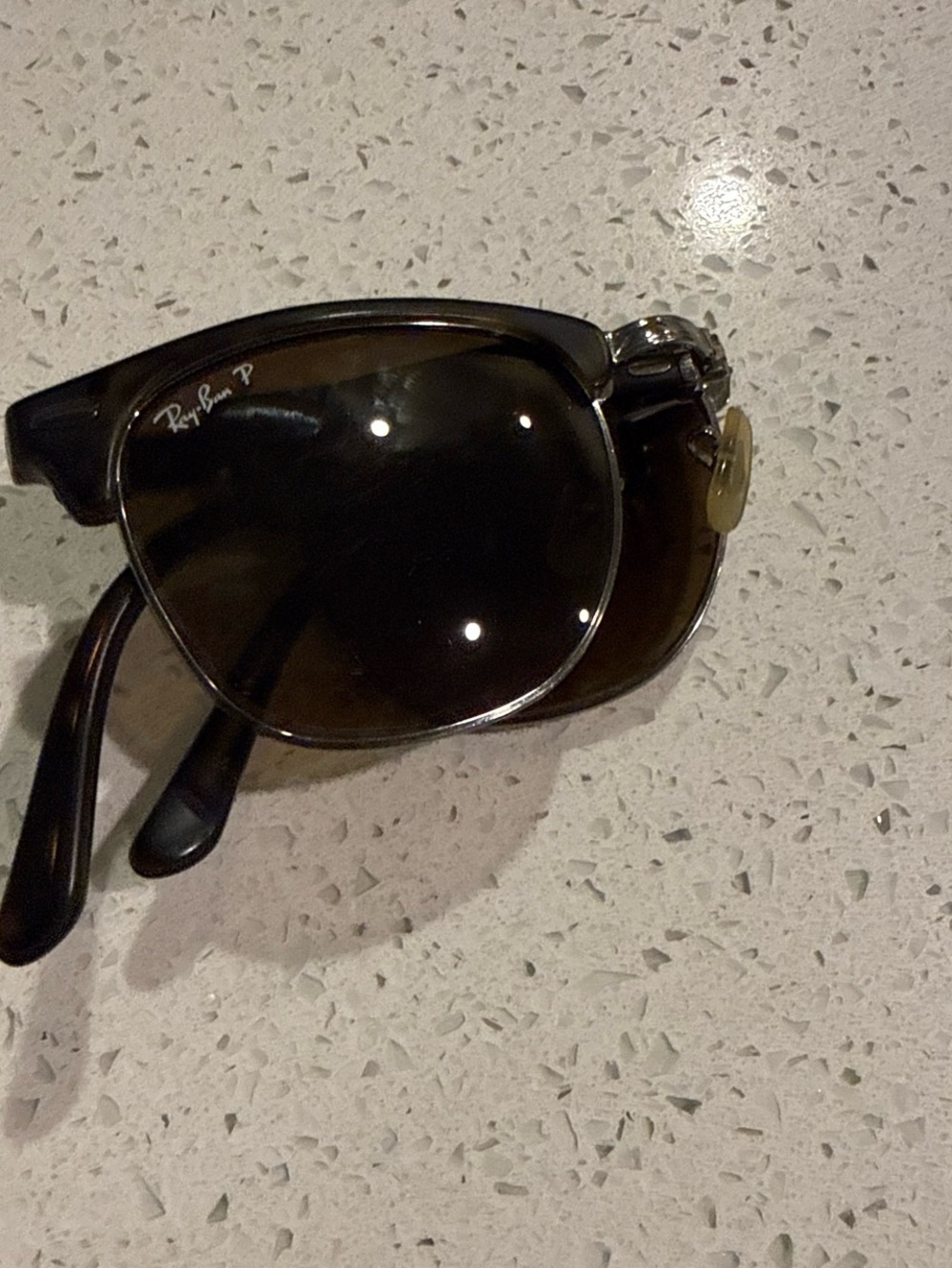 Ray-Ban Brown and Black Clubmaster Sunglasses - Polarized